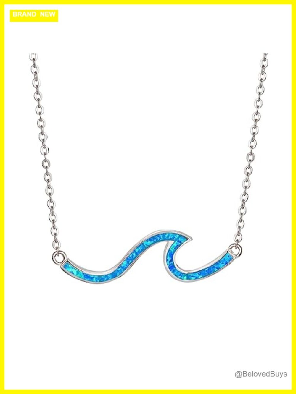 925 Sterling Silver Ocean Wave Pendant Necklace Adjustable Chain